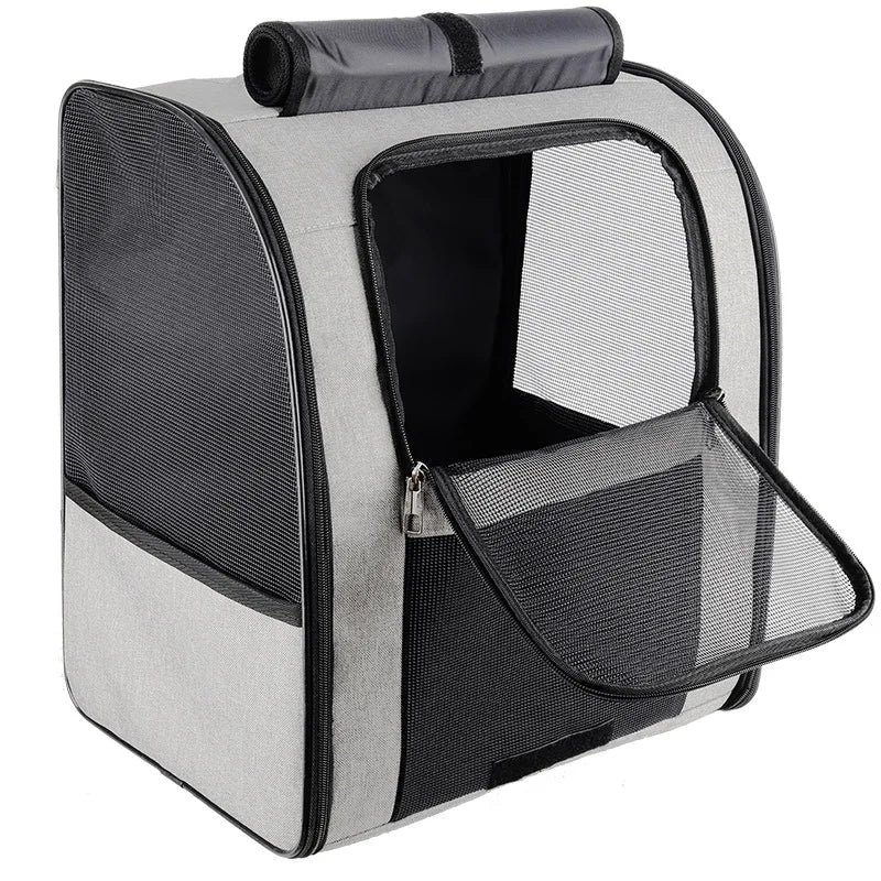 Pet Cat Backpacks Breathable Outdoor Cat Carrier Shoulder Bag for Small Dogs Cats Portable Travel Folding Backpack Pet Supplies