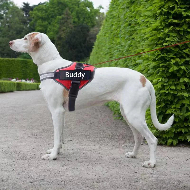 Dropshipping Dog Harness Vest ID Patch Customized Reflective Breathable Adjustable Pet Harness for Small Large Dogs NO PULL